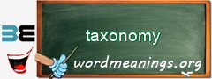 WordMeaning blackboard for taxonomy